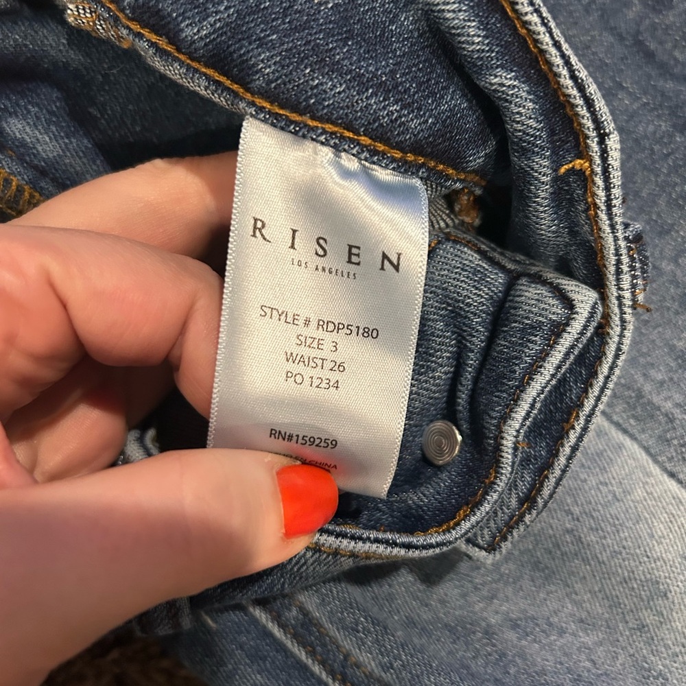Risen Women’s Jeans 3 Cropped Cuff Stretch - Picture 3 of 8